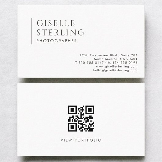 QR-Code für moderne professionelle Fotografen Visitenkarte