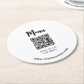 QR-Code für moderne Restaurants Runder Pappuntersetzer (Angewinkelt)