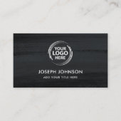 QR-Code für moderne schwarz-dunkelgraue Pinselstri Visitenkarte (Vorderseite)