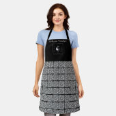 QR-Code für moderne Schwarz-weiße Add-Name-Logos Schürze (Getragen)