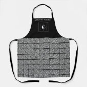 QR-Code für moderne Schwarz-weiße Add-Name-Logos Schürze (Vorderseite)