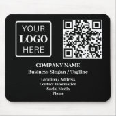 QR-Code für moderne schwarze Unternehmen Mousepad (Vorne)