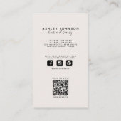 QR-Code für moderne Social Media Botanischer Blush Visitenkarte (Rückseite)