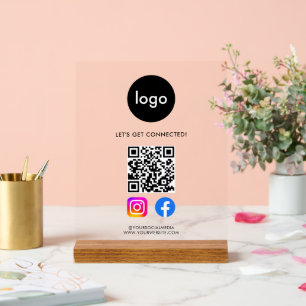 QR-Code für moderne soziale Medien Acrylschild