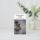 QR-Code für moderne und Berufliche Fotografen Visitenkarte (Stehend Vorderseite)