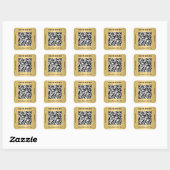 QR-Code für moderne Unternehmen Gold Quadratischer Aufkleber (Blatt)
