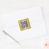 QR-Code für moderne Unternehmen Gold Quadratischer Aufkleber (Umschlag)