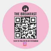 QR-Code für moderne Unternehmen in Schwarz und Ros Runder Aufkleber (Vorderseite)