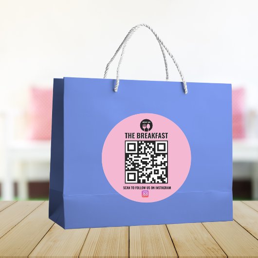 QR-Code für moderne Unternehmen in Schwarz und Ros Runder Aufkleber