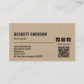 QR-Code für moderne Unternehmen Kraft Visitenkarte (Rückseite)