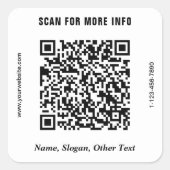 QR-Code für moderne Unternehmen Quadratischer Aufkleber (Vorderseite)