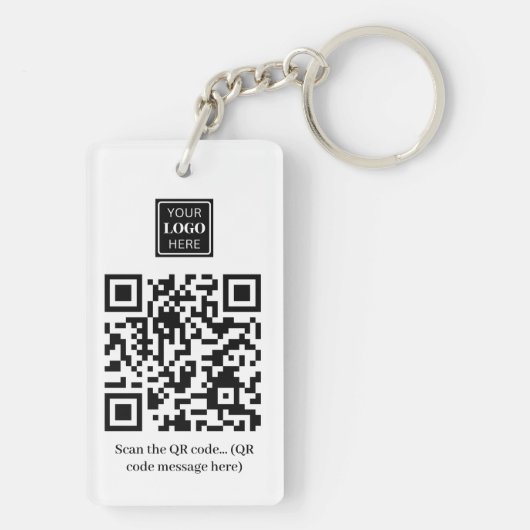 QR-Code für moderne Unternehmen Schlüsselanhänger (Rückseite)