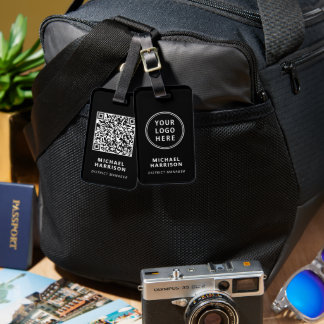 QR-Code für moderne Unternehmen schwarz Gepäckanhänger