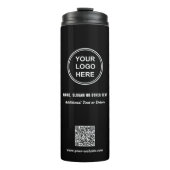 QR-Code für moderne Unternehmen schwarz Thermosbecher (Vorderseite)