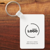 QR-Code für moderne Unternehmen - Schwarz/Weiß Schlüsselanhänger (Vorderseite)