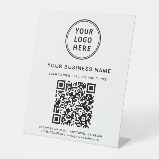 QR-Code für moderne Unternehmen Sockelschild (Vorderseite)