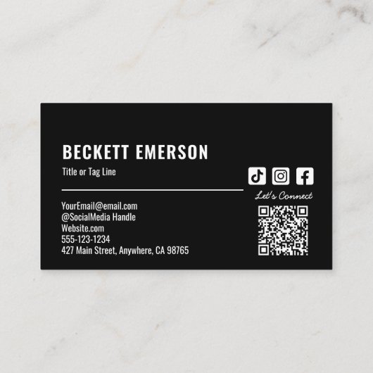 QR-Code für moderne Unternehmen Visitenkarte (Rückseite)