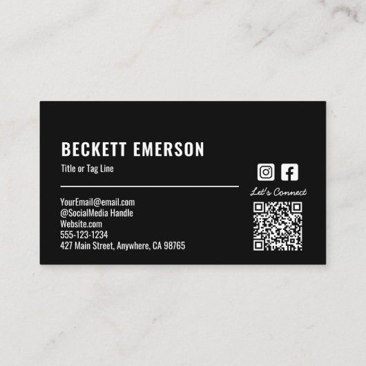 QR-Code für moderne Unternehmen Visitenkarte (Rückseite)