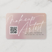 QR-Code für moderne Visitenkarten für Makeup-Künst Visitenkarte (Vorderseite)