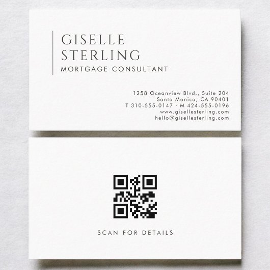 QR-Code für modernen professionellen Hypothekenber Visitenkarte