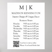 QR-Code für Monogram oder Add-Logos für Geschäftsz Poster (Vorne)