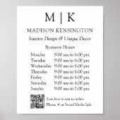 QR-Code für Monogram oder Add-Logos für Geschäftsz Poster (Vorne)