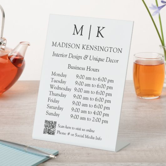 QR-Code für Monogram oder Add-Logos für Geschäftsz Sockelschild (In Situ)