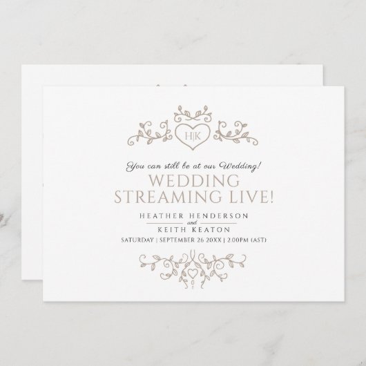 QR-Code für Monogramm-Bräunen Ankündigung (Vorne/Hinten)