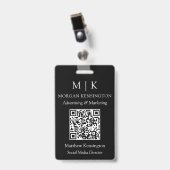 QR-Code für Monogramm oder Add-Logos Ausweis (Front with Clip)