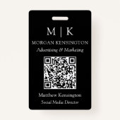 QR-Code für Monogramm oder Add-Logos Ausweis (Vorderseite)