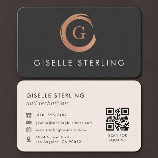 QR-Code für Nageldesigner  Visitenkarte