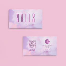 QR-Code für Nail Artist und Lila Logos Visitenkarte