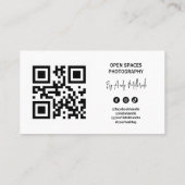 QR-Code für Naturfotografie Visitenkarte (Rückseite)