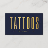 QR-Code für Navy and Gold Tattoo Artist und Logo Visitenkarte (Vorderseite)