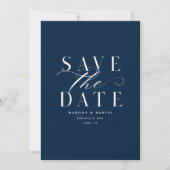 QR-Code für Navy Blue Classic Save the Date Non-Fo (Vorderseite)