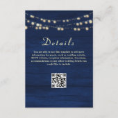 QR-Code für Navy Blue Wedding Begleitkarte (Vorderseite)
