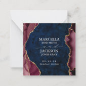 QR-Code für Navy, Burgund & Gold Agate Mitteilungskarte (Rückseite)