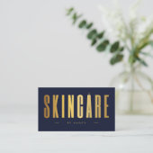 QR-Code für Navy und Gold und Logo für Skincare Visitenkarte (Stehend Vorderseite)