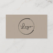 QR-Code für neutrales Beige-Logo für Berufliche Un Visitenkarte (Rückseite)