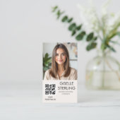 QR-Code für neutrales Minimalistisches Foto Visitenkarte (Stehend Vorderseite)