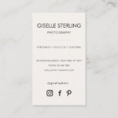 QR-Code für neutrales Minimalistisches Foto Visitenkarte (Rückseite)