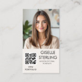QR-Code für neutrales Minimalistisches Foto Visitenkarte (Vorderseite)