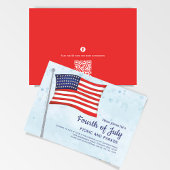 QR-Code für niedlich Red White Amerikanische Unabh Einladung