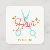 QR-Code für niedliche Friseurschere Quadratische Visitenkarte (Vorderseite)