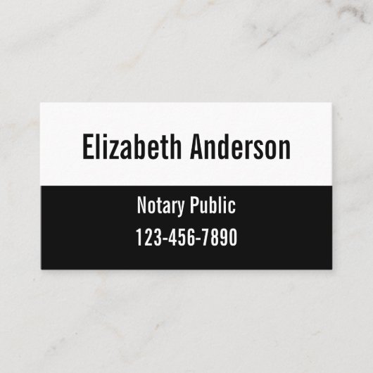 QR-Code für Notare in Schwarz und Weiß Visitenkarte (Vorderseite)