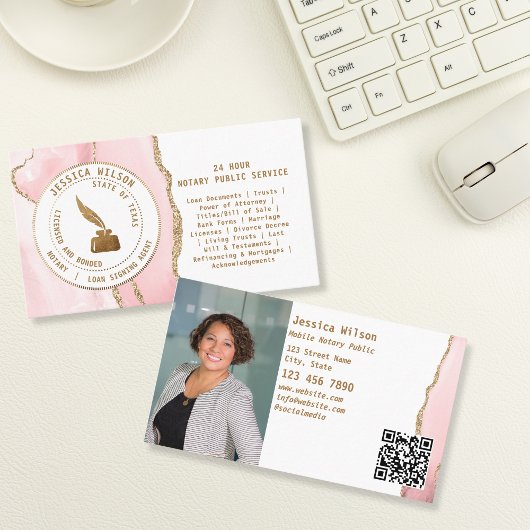 QR-Code für Notare Public Loan Signature Foto Flye Visitenkarte
