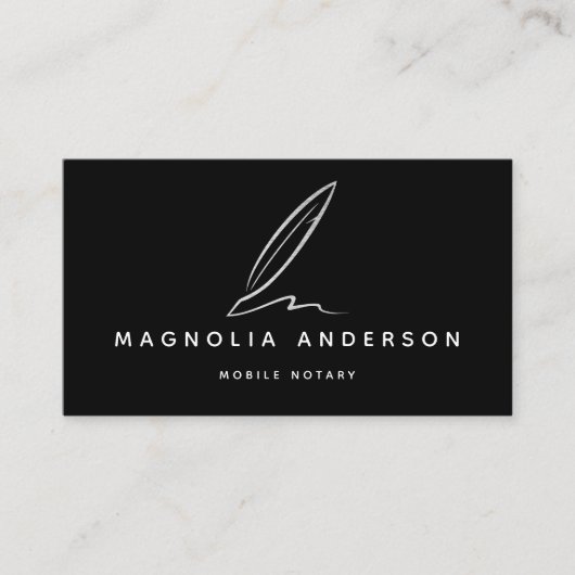 QR-Code für Notare, schwarzer Silberstreifen Visitenkarte (Vorderseite)