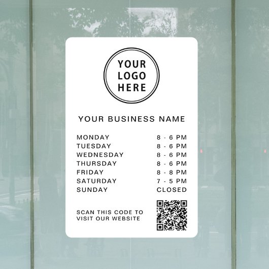 QR-Code für offene Geschäftszeiten Fensteraufkleber