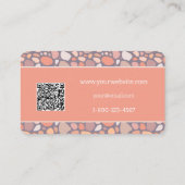 QR-Code für Peach Pastel Conglomerate Stone Visitenkarte (Rückseite)