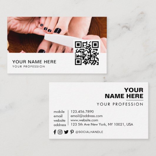 QR-Code für Pediküre Visitenkarte (Vorne/Hinten)